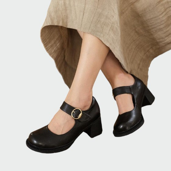 Olivia - Chunky-heel spænde Mary Jane sko