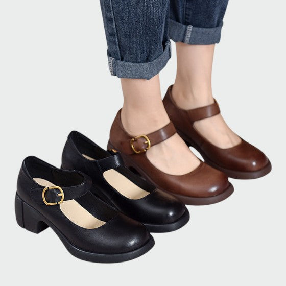Olivia - Chunky-heel spænde Mary Jane sko