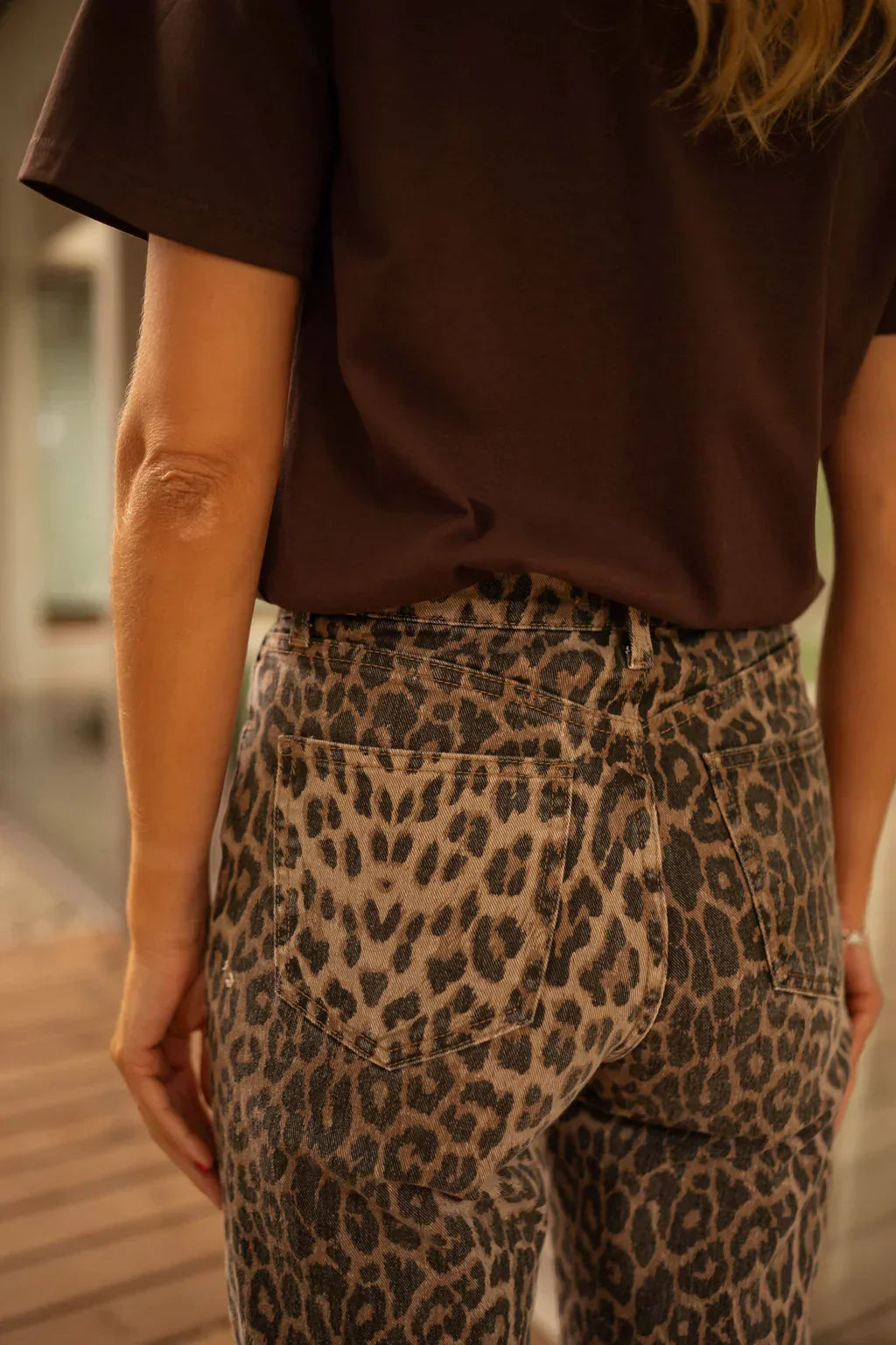 Leopardprint Udsvingede Bukser