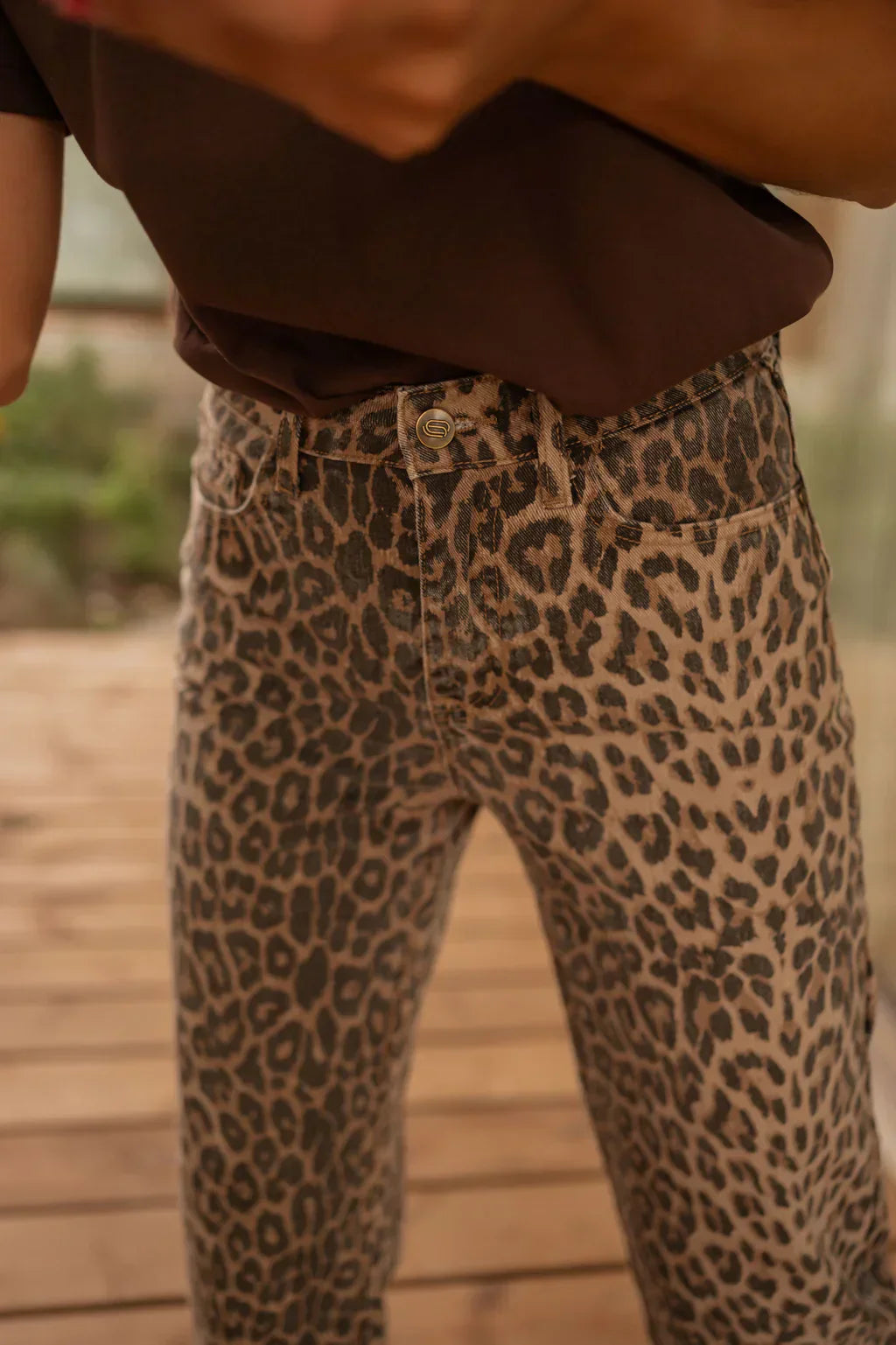 Leopardprint Udsvingede Bukser