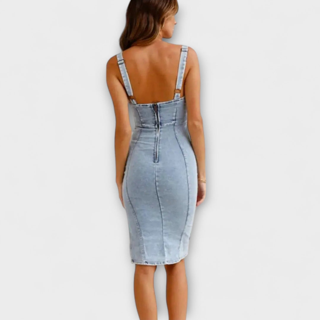 Anna – Denimkjole med Justerbare Stropper