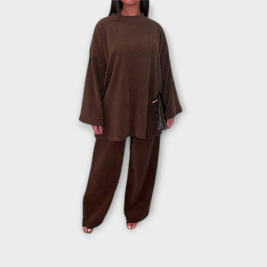 Ingrid - Plus Size Sæt - Ribbet Design