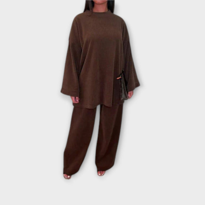 Ingrid - Plus Size Sæt - Ribbet Design