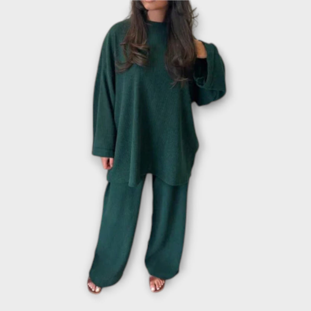 Ingrid - Plus Size Sæt - Ribbet Design