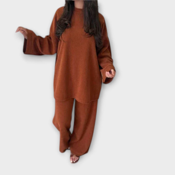 Ingrid - Plus Size Sæt - Ribbet Design