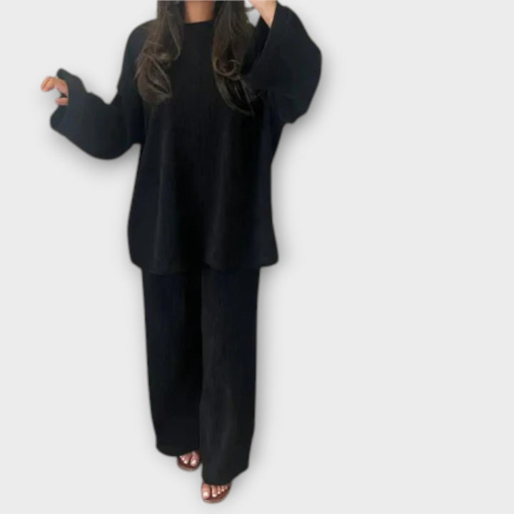 Ingrid - Plus Size Sæt - Ribbet Design