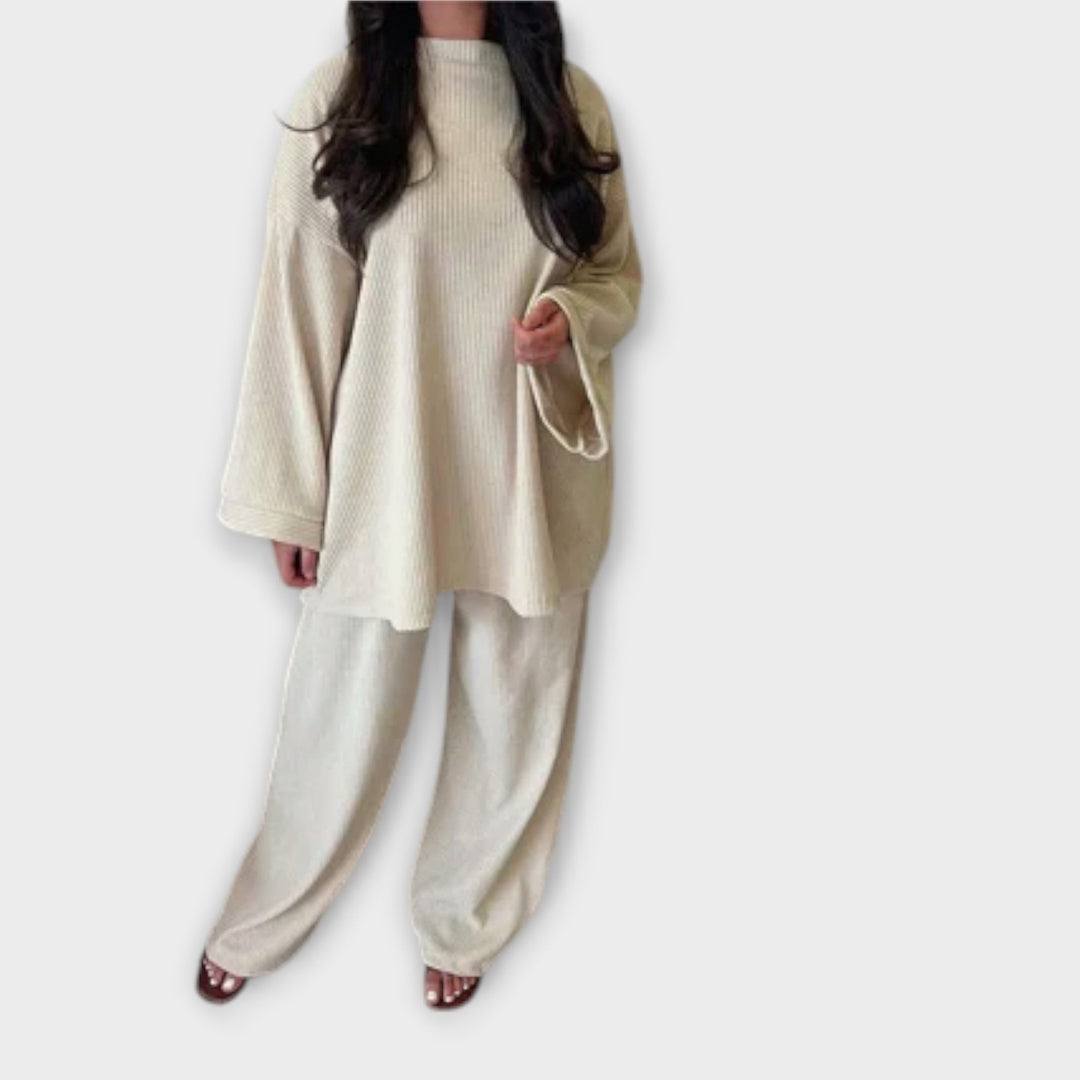 Ingrid - Plus Size Sæt - Ribbet Design