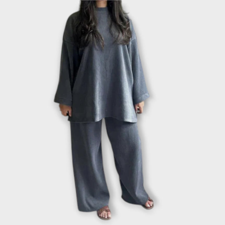 Ingrid - Plus Size Sæt - Ribbet Design