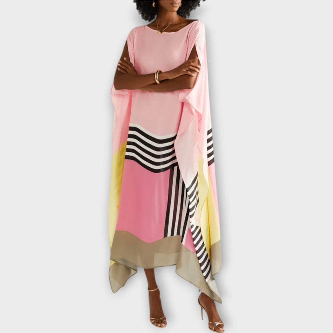 Anke - Geometrisk kaftan med løst snit