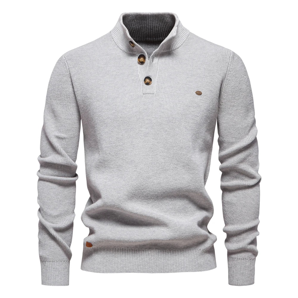 Michiel | Herresweater med Knapdesign