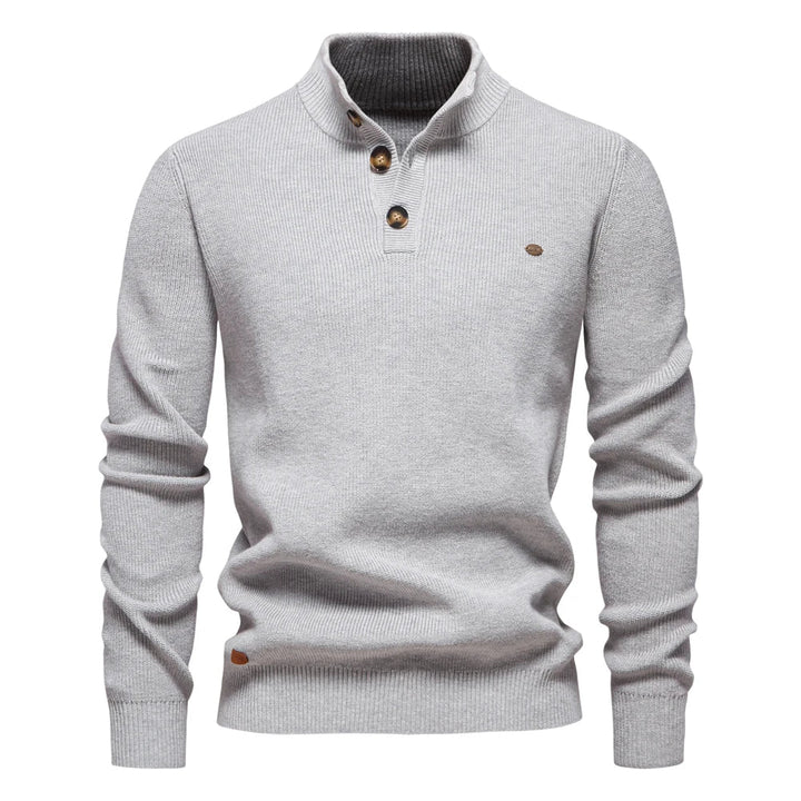 Michiel | Herresweater med Knapdesign