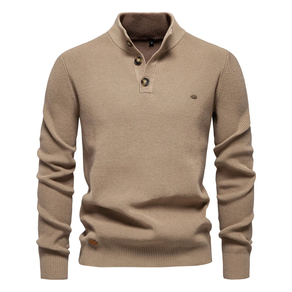 Michiel | Herresweater med Knapdesign