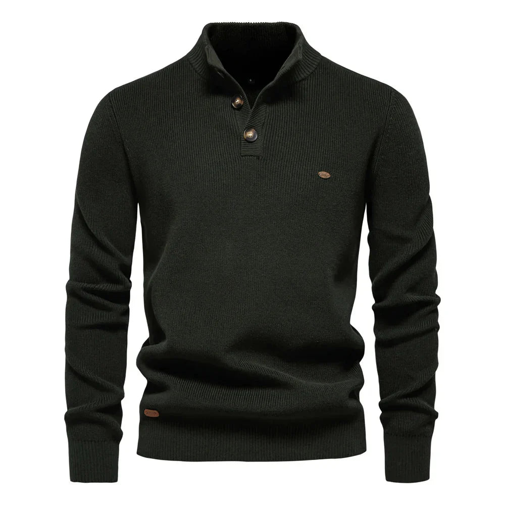 Michiel | Herresweater med Knapdesign