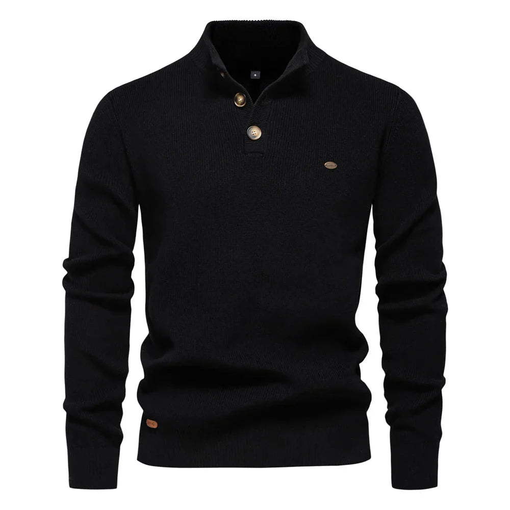 Michiel | Herresweater med Knapdesign