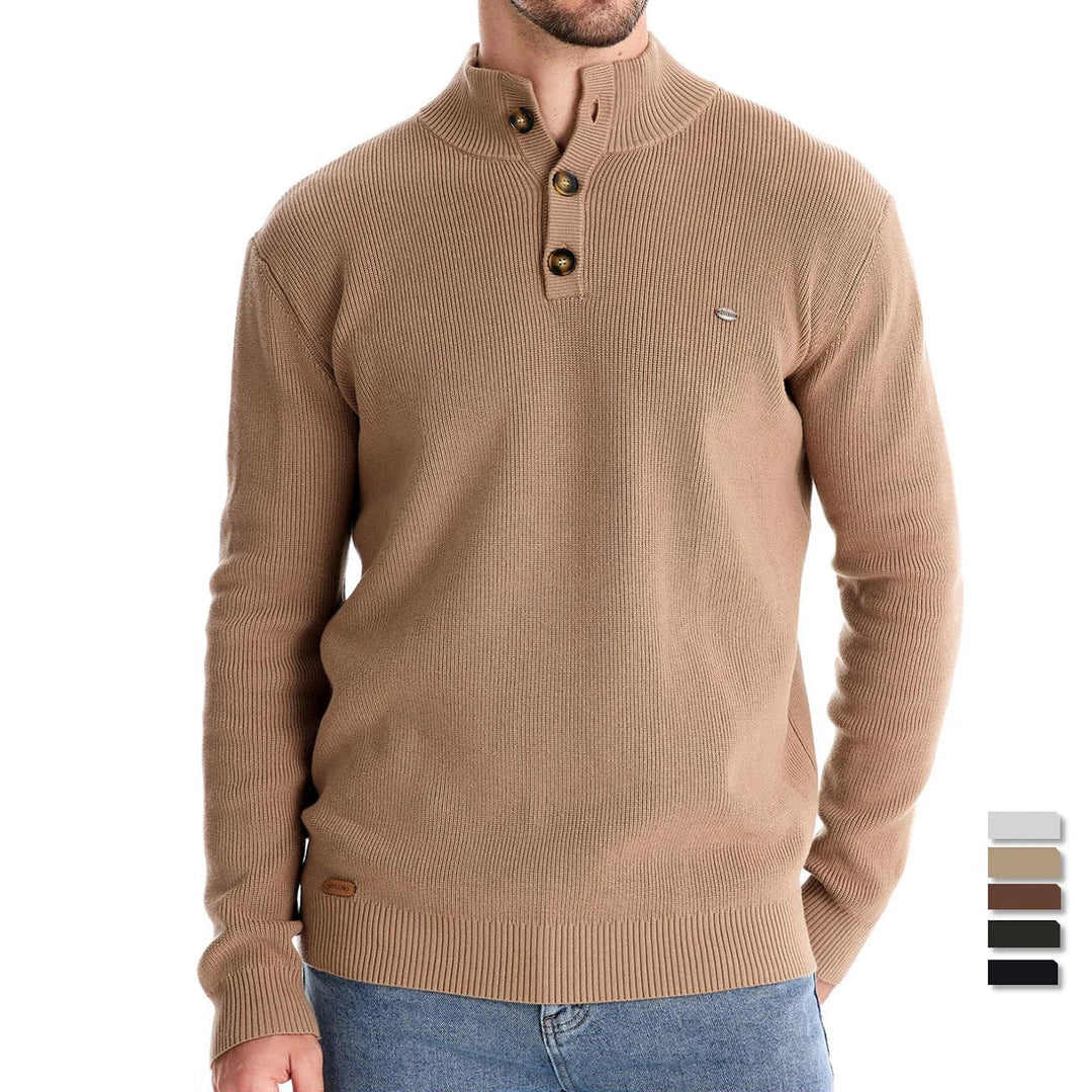 Michiel | Herresweater med Knapdesign