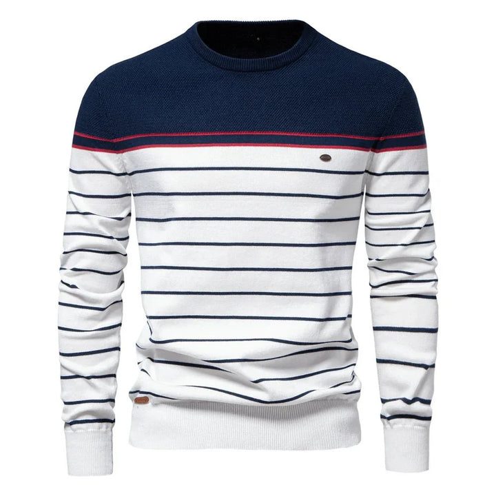 Sebastian | Herresweater Med Stribet Design