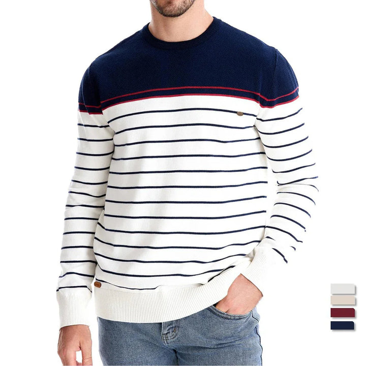 Sebastian | Herresweater Med Stribedesign