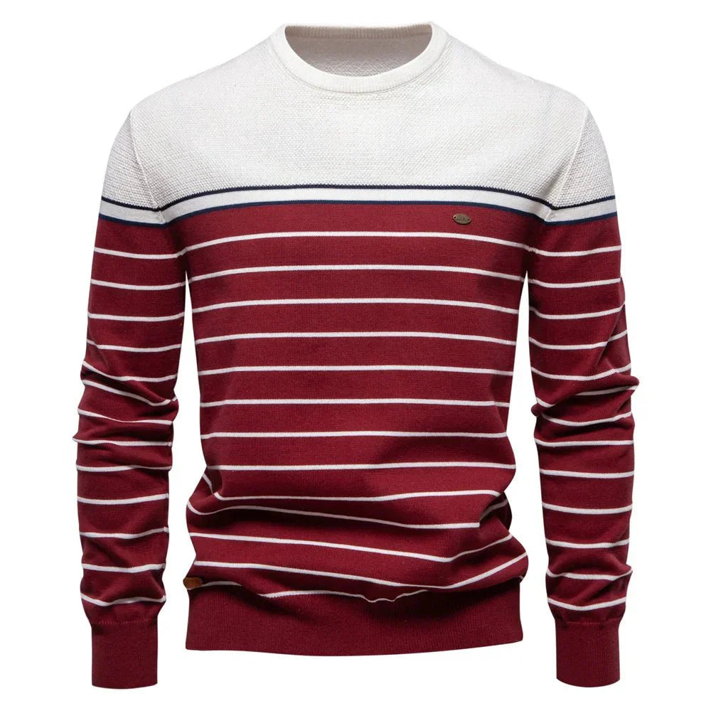 Sebastian | Herresweater Med Stribedesign