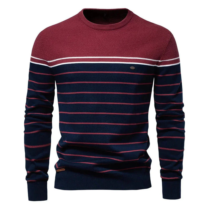 Sebastian | Herresweater Med Stribet Design