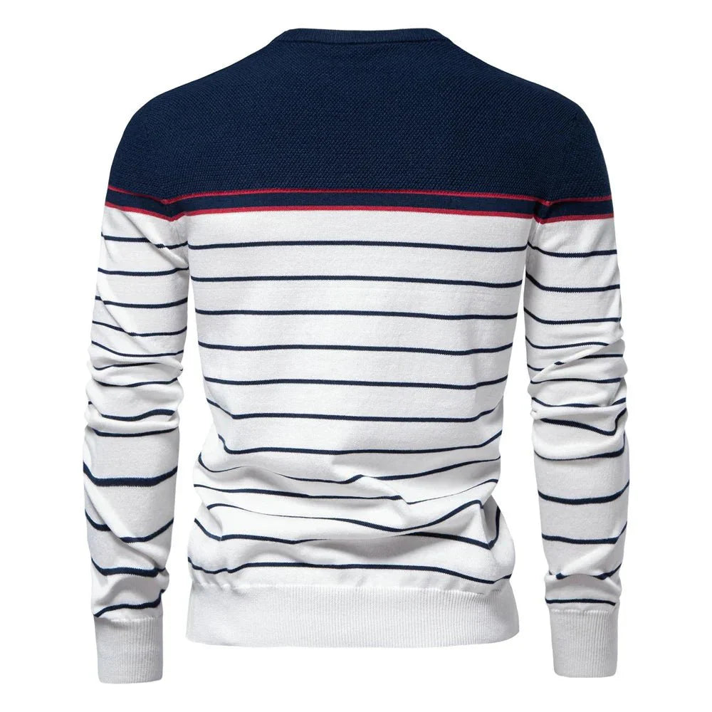 Sebastian | Herresweater Med Stribet Design