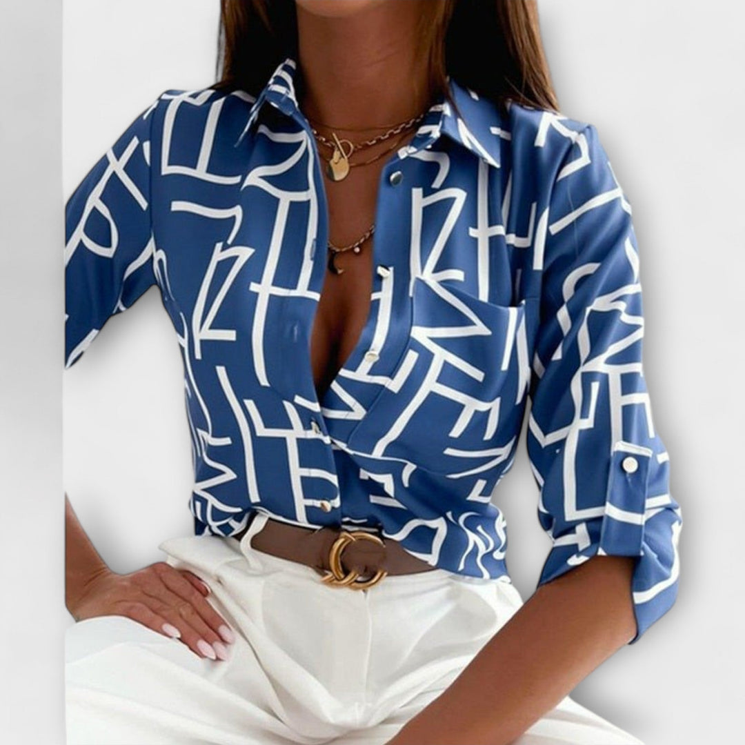 Velmira – Bluse med Klassisk Krave