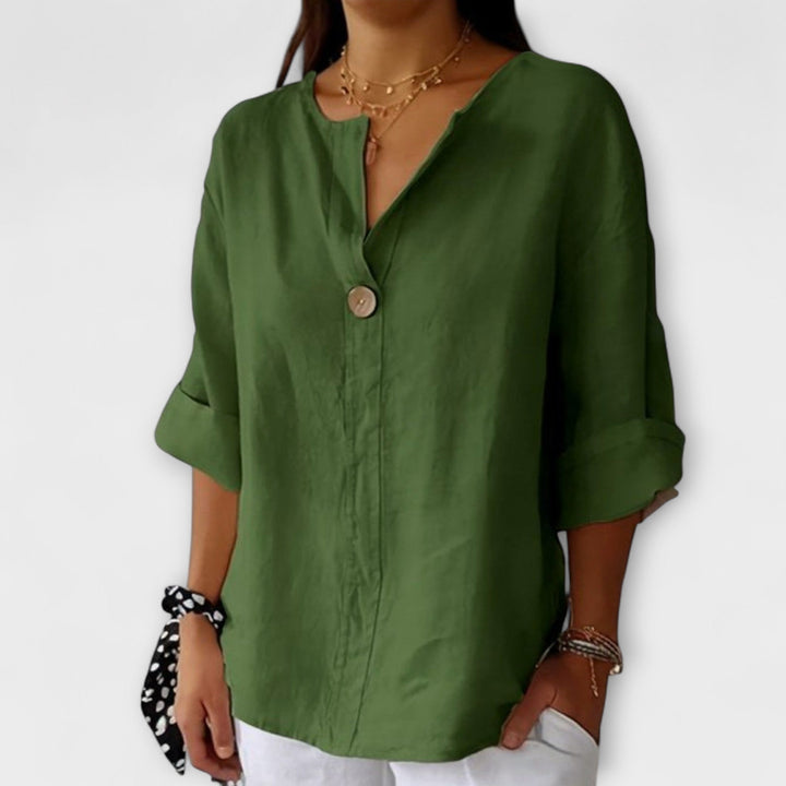 Karina - Elegant bluse med V-hals