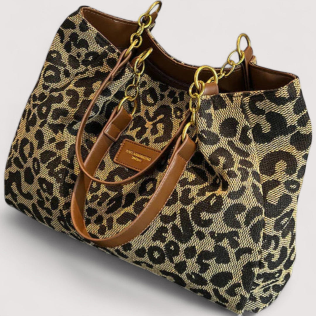 Olivia – Leopard Canvas Indkøbstaske