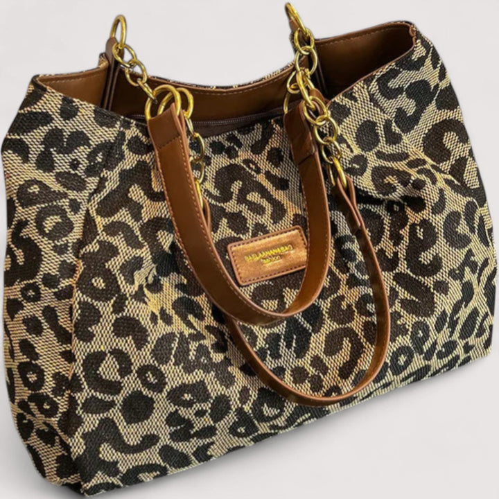 Olivia – Leopard Canvas Indkøbstaske