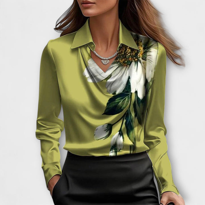 Martha - Bluse med rynket krave