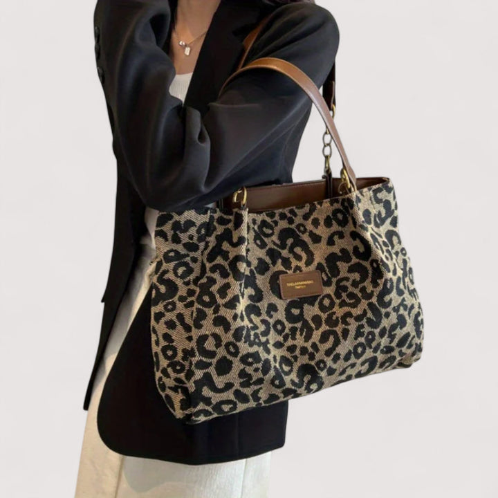 Olivia – Leopard Canvas Indkøbstaske