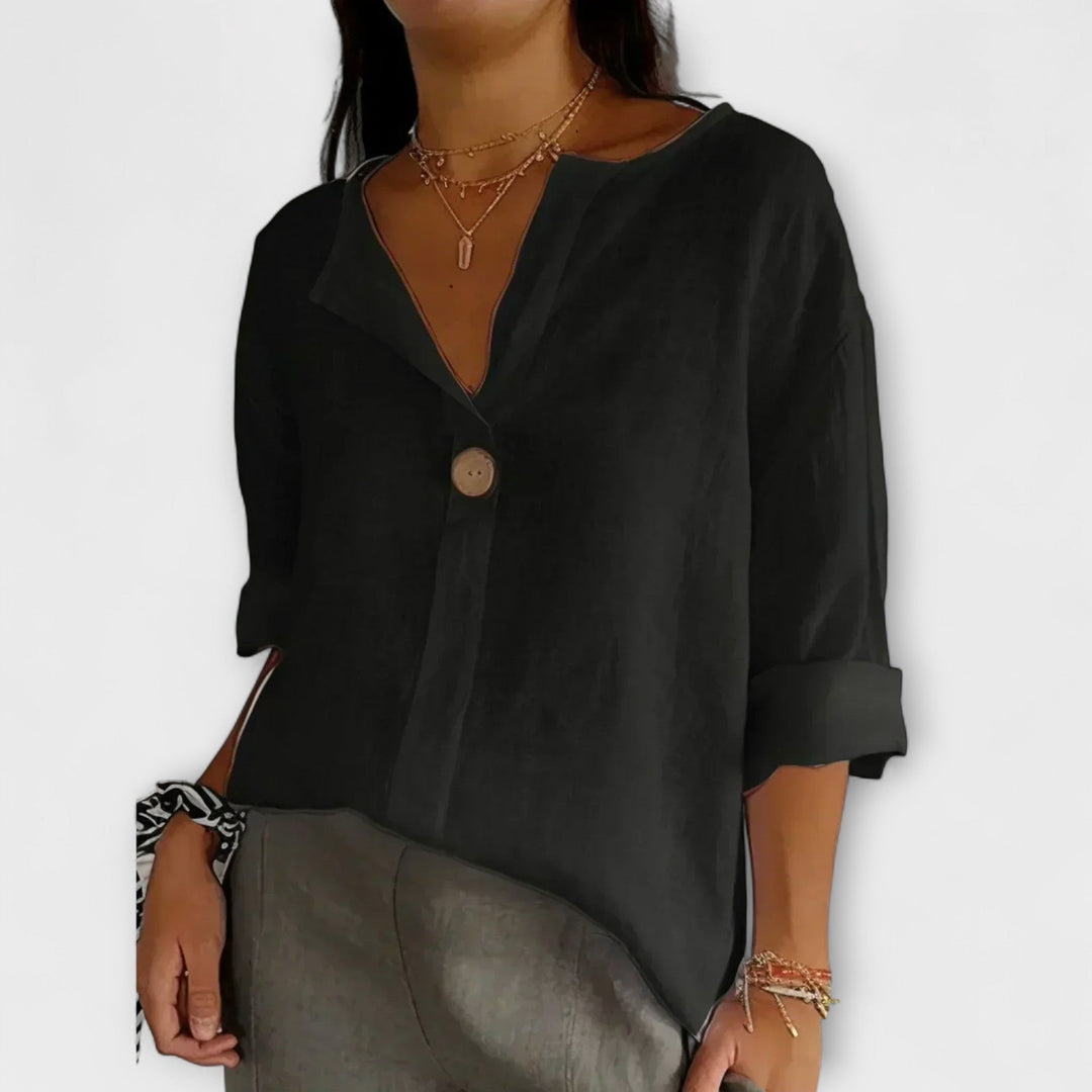 Karina - Elegant bluse med V-hals
