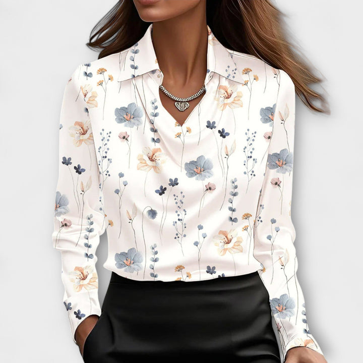 Martha - Bluse med rynket krave