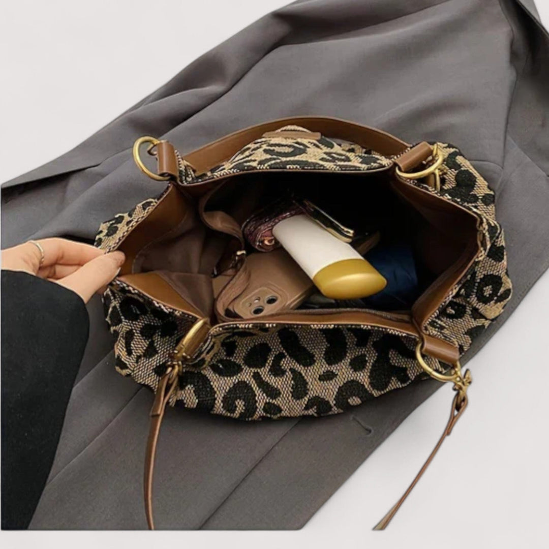 Olivia – Leopard Canvas Indkøbstaske