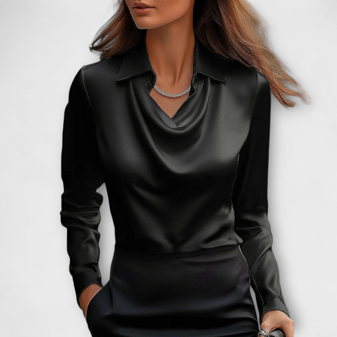 Martha - Bluse med rynket krave