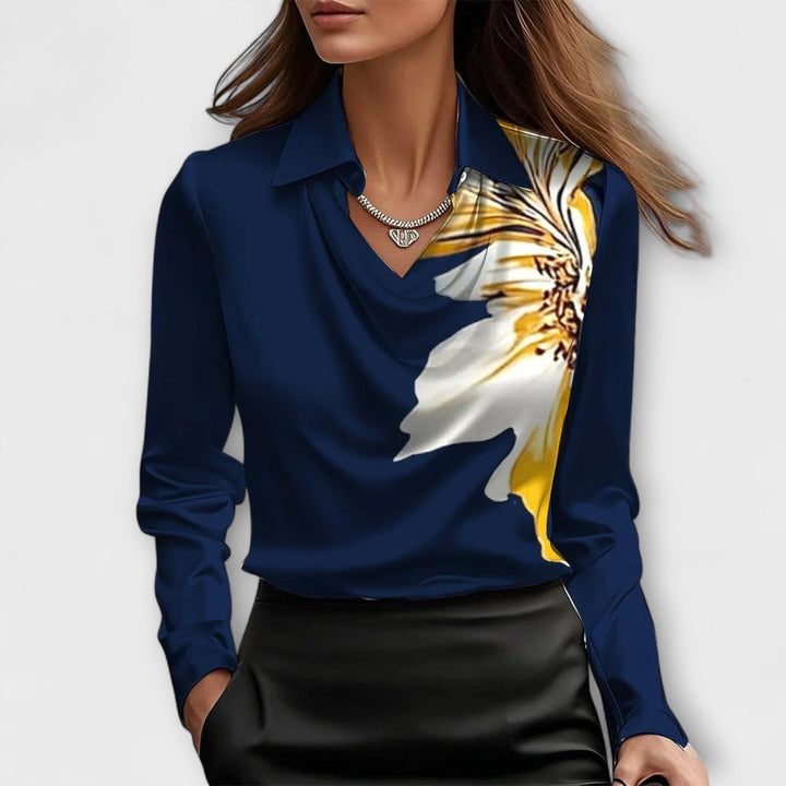 Martha - Bluse med rynket krave