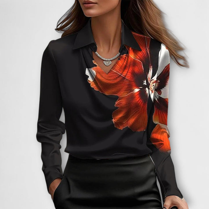 Martha - Bluse med rynket krave