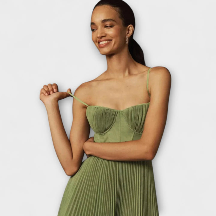 Mathilda - Midi kjole i tyl med bustier-design