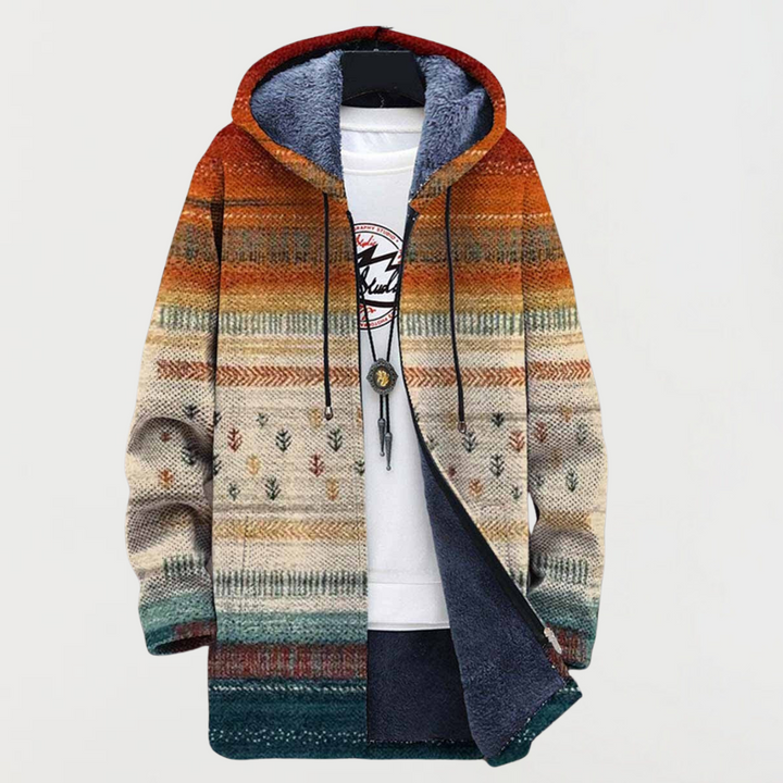 Efterårsstribet cardigan