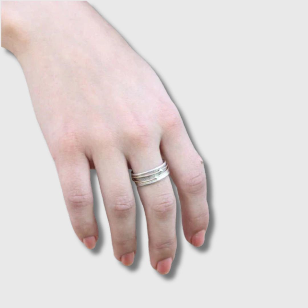 Shine - Sølvring med vintage guldfinish