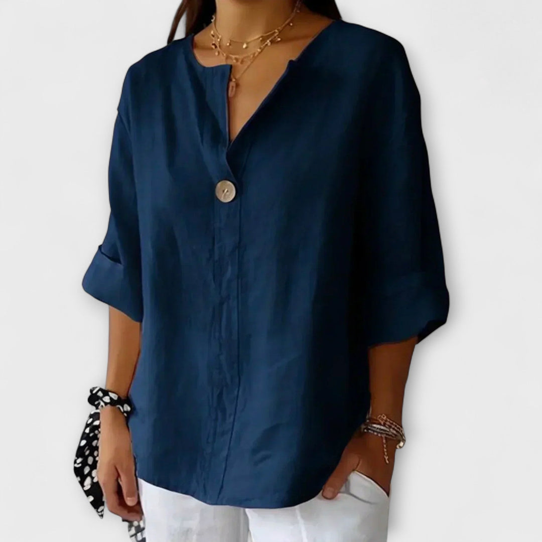 Karina - Elegant bluse med V-hals