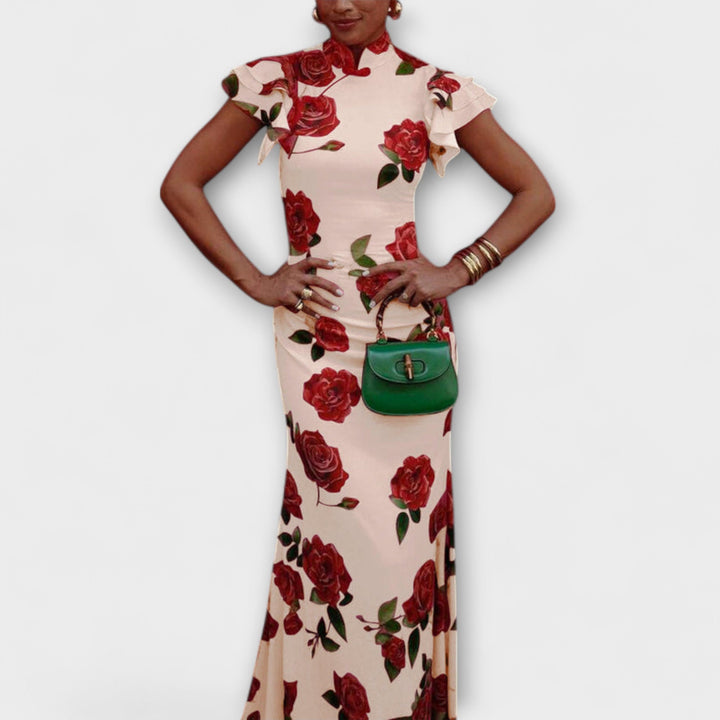 Alina - Maxi kjole med blomsterdesign