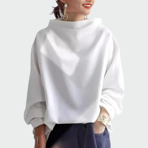 Olivia - Højhalset Casual Bluse