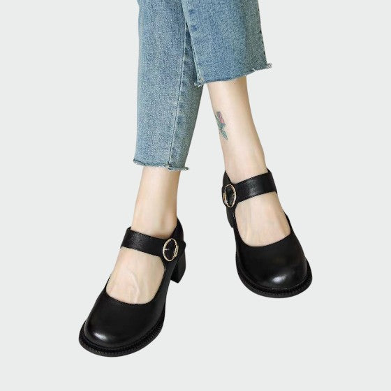 Olivia - Chunky-heel spænde Mary Jane sko